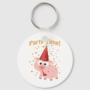 Party time confetti Pig Keychain