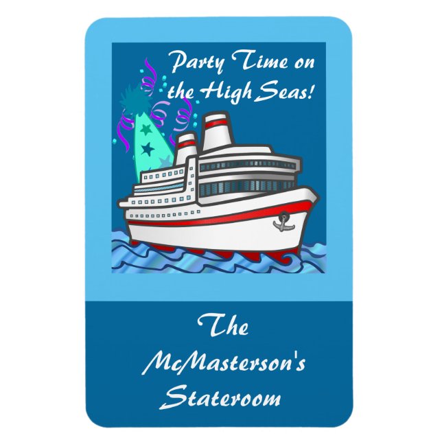 Party Time Cruise Ship Stateroom Door Marker Magnet (Vertical)