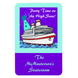 Party Time Cruise Ship Stateroom Door Marker Magnet