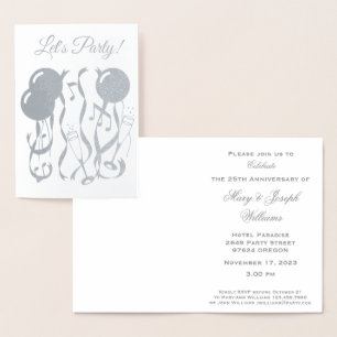 Party Time Custom 25th Anniversary Invitation