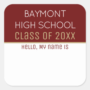 Party time! Custom class reunion name tag stickers