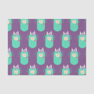 Party Time Emoji Llama Tissue Paper
