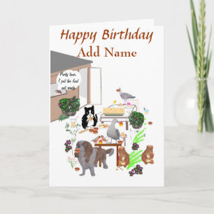Party Time funny Birthday card, personalize. Card