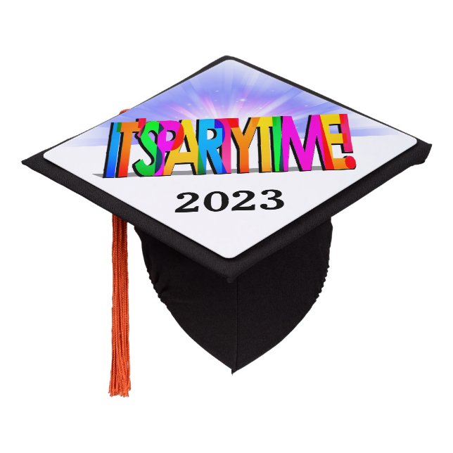 PARTY TIME  GRADUATION CAP TOPPER (Angled)