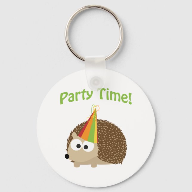 Party Time! Hedgehog Keychain (Front)