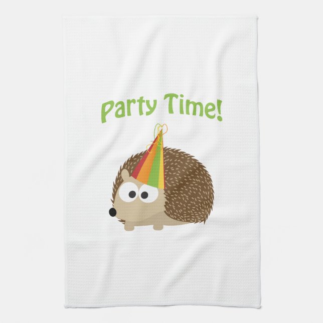 Party Time! Hedgehog Kitchen Towel (Vertical)