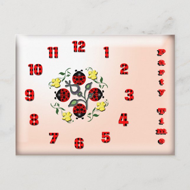 Party Time Invitation Postcard (Front)