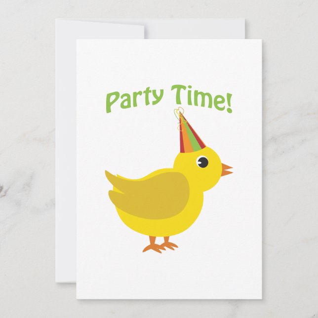Party Time! Invitations de groupes de poulets (Devant)