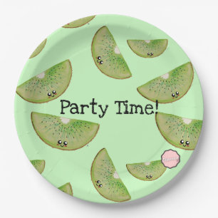 Party Time! Kawaii Kiwi Paper Plates
