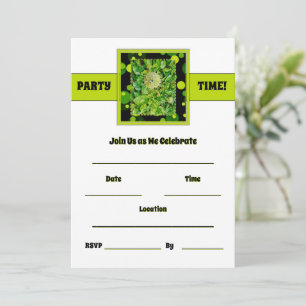 Party Time - Lime Green Invitation