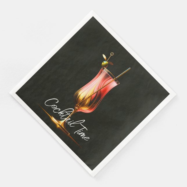 Party Time Neon Modern Personalized Napkin (Corner)