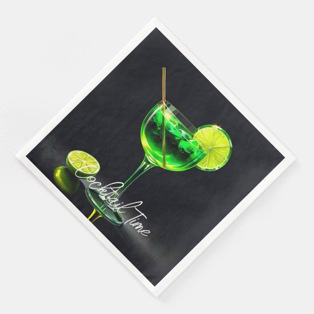 Party Time Neon Popular Personalized Napkin (Corner)