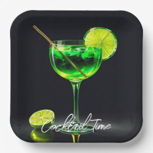 Party Time Neon Popular Personalized Paper Plate