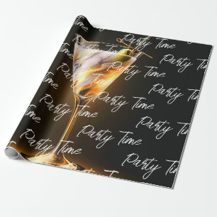 Party Time Neon Trendy Personalized Wrapping Paper