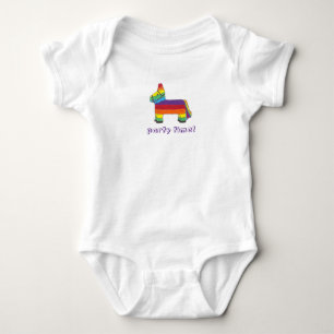 Party Time Rainbow Birthday Donkey Piñata Fiesta Baby Bodysuit