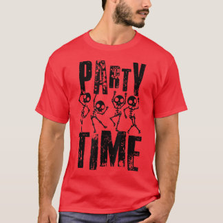 Party Time Skeleton Halloween Party Design T-Shirt