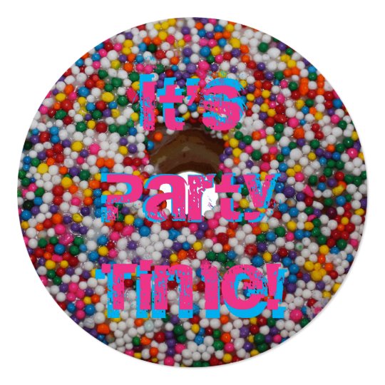 Party Time Sprinkle Doughnut Invitation