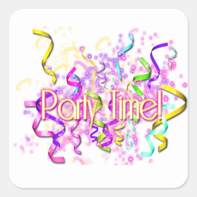 Party Time Square Stickers (Front)