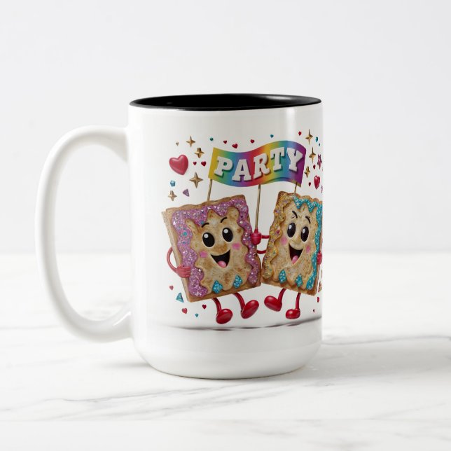 Party Time Toaster Pastries Two-Tone Coffee Mug (Left)