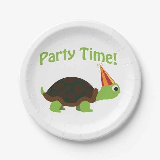 Party Time! Turtle Paper Plate (Front)
