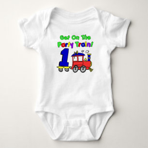 Party Train First Birthday Baby Bodysuit