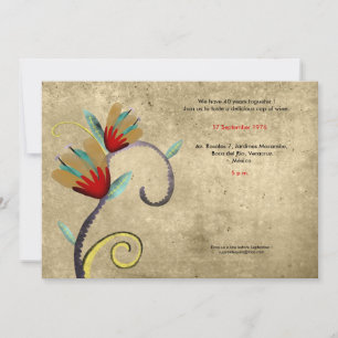 Party tulips elegant swirls old style invitation