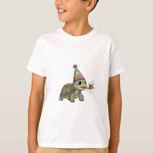Party Turtle Blowing Noisemaker Kids T-Shirt