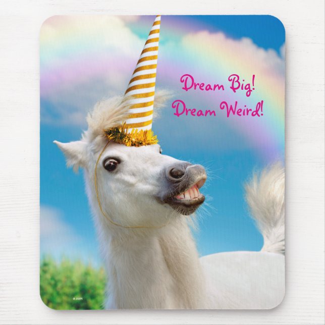 Party Unicorn Horse And Rainbow Mouse Pad (Front)
