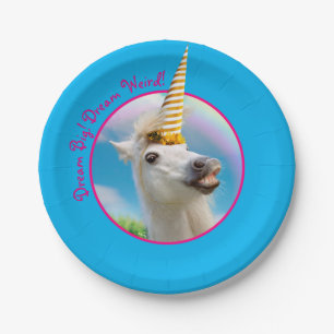 Party Unicorn Horse And Rainbow Paper Plate