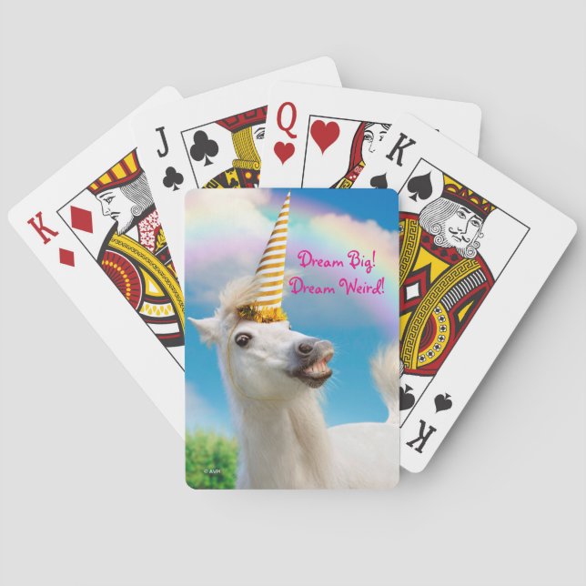 Party Unicorn Horse And Rainbow Playing Cards (Back)