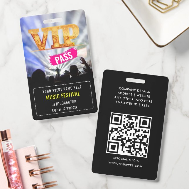Party VIP Pass QR Code Badge (Office)