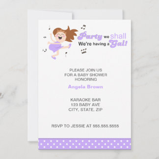 Party we shall we're having a gal girl baby shower invitation