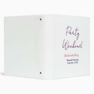 party weekend bachelorette name pink blue trendy d binder