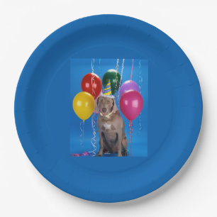 Party Weimaraner Dog Paper Plate