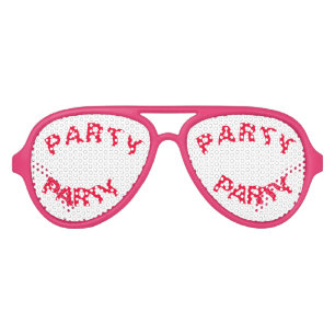 Party White Red Aviator Party Shades, Sunglass Aviator Sunglasses
