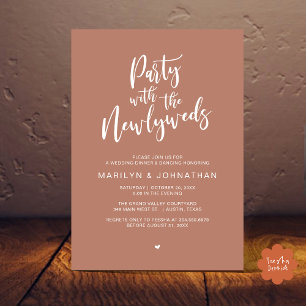 Party With The Newlyweds Rustic Wedding Dinner Invitation