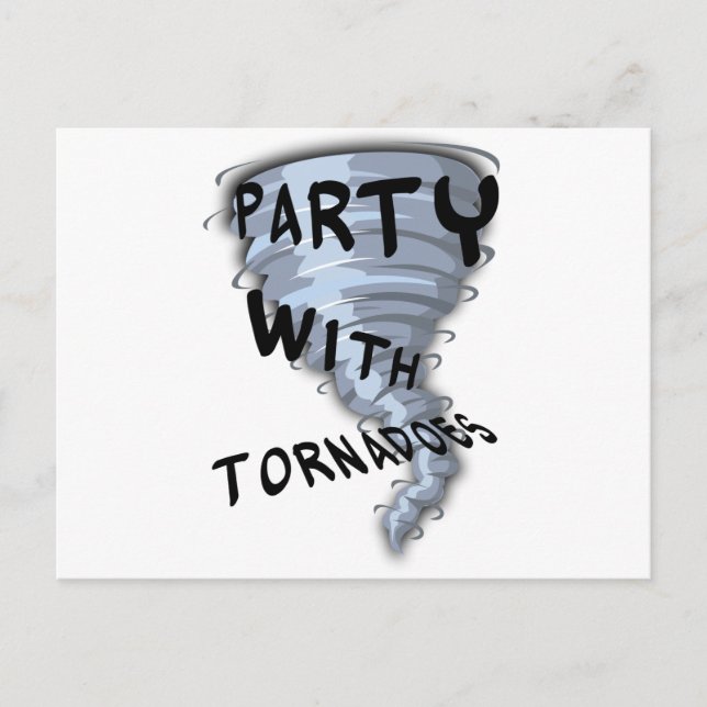 Party With Tornadoes Invitation Postcard (Front)