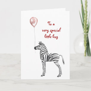 Party Zebra Boys Birthday Card
