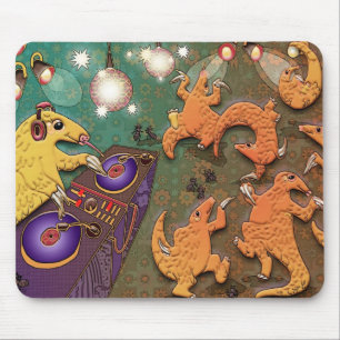 Partying pangolins mouse pad