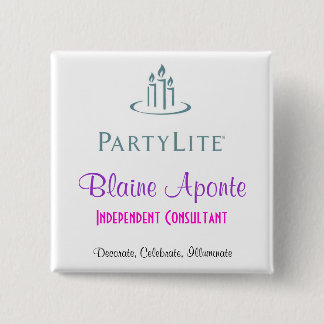 Partylite Name Badge 2 Inch Square Button