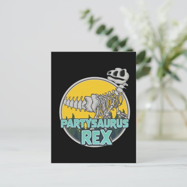Partysaurus Rex Invitation Postcard (Standing Front)