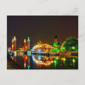 Partyship at night postcard