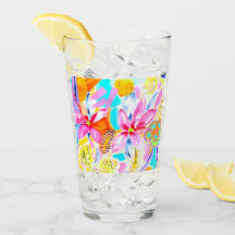 Paruline en verre de fleur tropicale