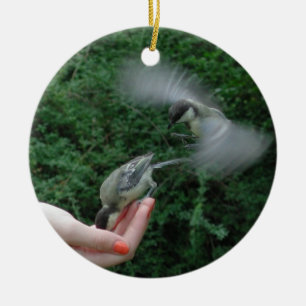 Parus major ceramic ornament