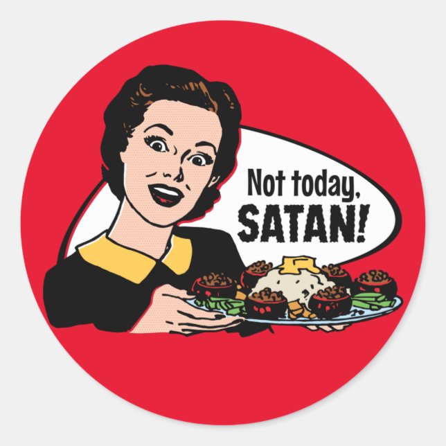 Pas aujourd'hui Stickers Satan (Devant)