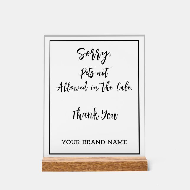 Pas d'animaux admis Personlise Café salon Affaires (Recto)