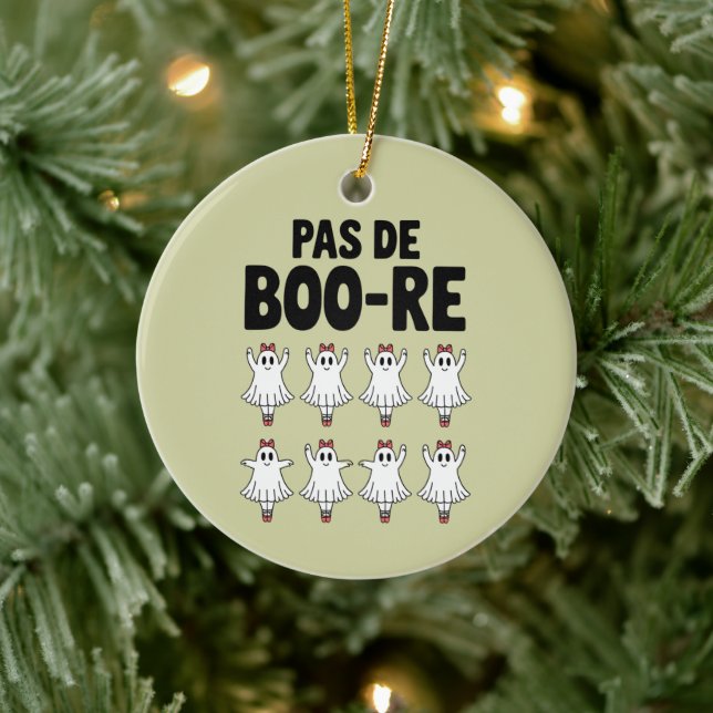 Pas de Boo-re Ballerina Ghost Halloween Spooky Ceramic Ornament (Tree)
