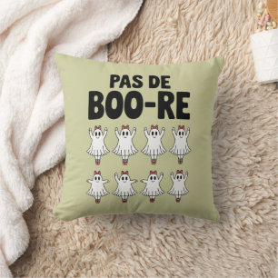Pas de Boo-re Ballerina Ghost Halloween Spooky Throw Pillow