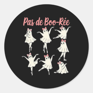 Pas De Boo-rée Ballet Coquette Dancer Ghost Spooky Classic Round Sticker