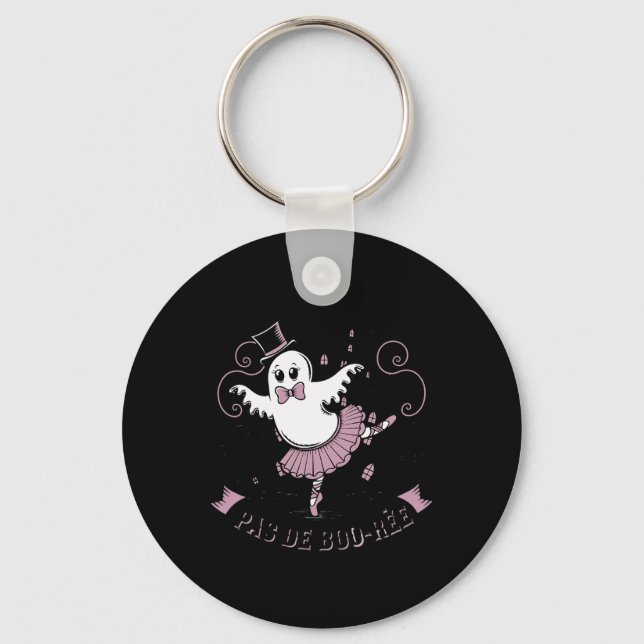 Pas De Boo-rée Ballet Dancer Spooky Ghost Hallowee Keychain (Front)